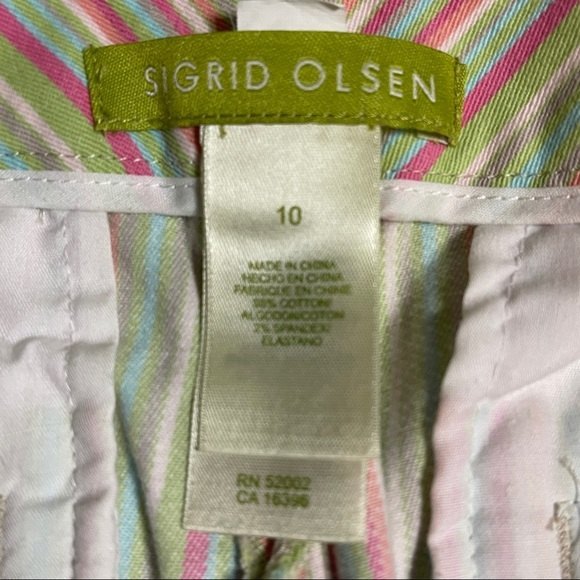 Sigrid Olsen 10 Capri Pants 32 X 20 Striped - Picture 4 of 10